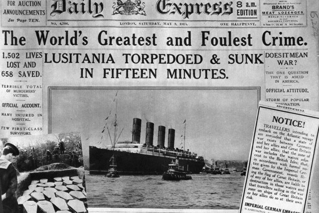 108 ani de când Germania a scufundat nava Lusitania, provocând moartea a 1200 de oameni și atrăgând SUA în Primul Război Mondial