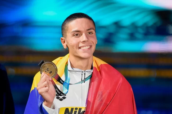Discurs admirabil al lui David Popovici după o nouă medalie de aur! Puternic și matur, la doar 18 ani