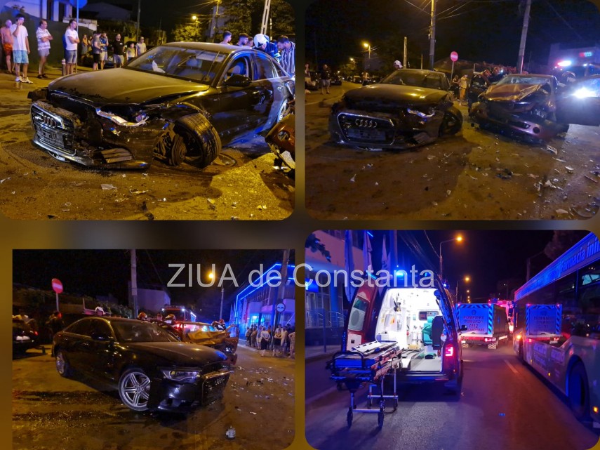 Grav accident rutier pe strada Crinului din municipiul Constanta. O victima, incarcerata (GALERIE FOTO+VIDEO)