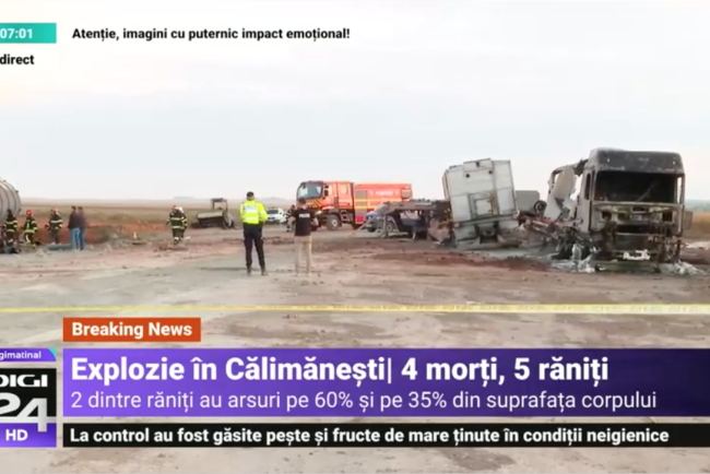 Cum s-a produs explozia de la Călimănești (presa locală)