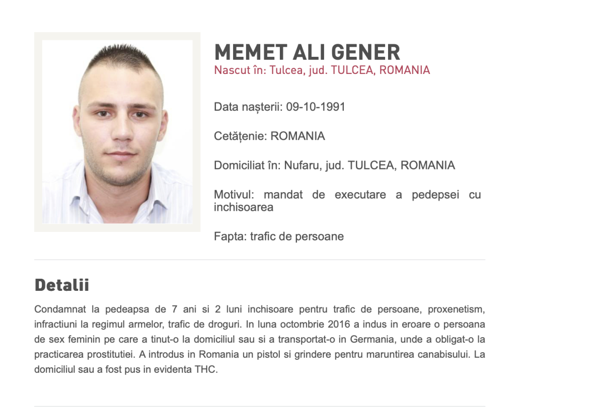 Un bărbat, de 32 de ani, urmărit internațional din categoria MOST WANTED, adus în România