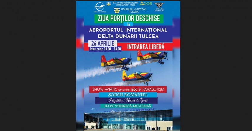 Ziua Portilor Deschise la Aeroportul „Delta Dunarii” din Tulcea! Punctul culminant al evenimentului va fi un spectaculos show aviatic si parasutism