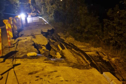 Stradă afectată de o alunecare de teren în Cluj-Napoca