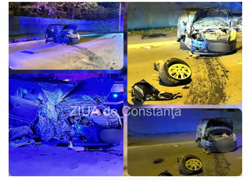 Accident rutier in Constanta! O masina a intrat intr-un stalp (FOTO+VIDEO)