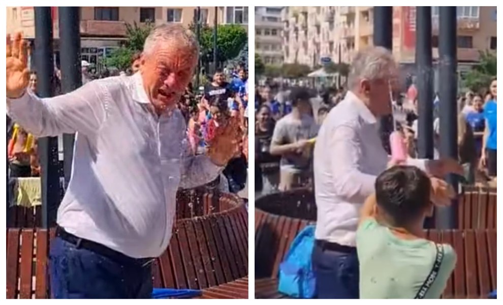 Primarul din Buzău, „atacat” cu pistoale cu apă de zeci de copii: „Am plecat ud leoarcă”
